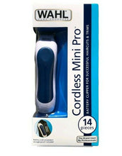 Cargar imagen en el visor de la galería, Wahl Cordless Mini Pro Blue 14 Piece Hair Clipper Kit Battery Operated
