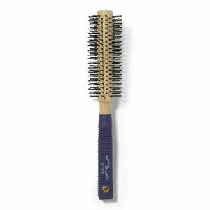 Brush Strokes Medium Wood Round Brush with Rubber Handle